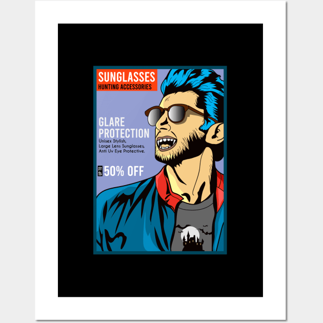 Dracula Sunglasses Ads Wall Art by Firts King